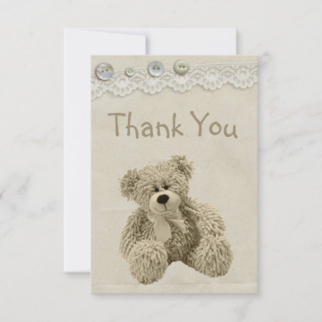 Teddy Vintage Lace Print Thank You (Front)