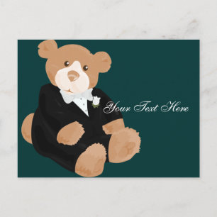Teddybear Groom Postcard