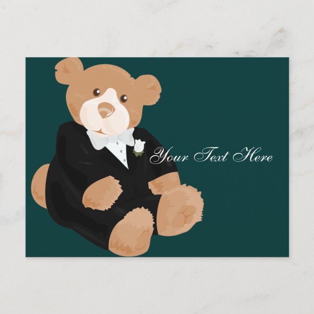 Teddybear Groom Postcard (Front)
