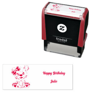 Teddybear Happy Birthday self-inking rubber stamps