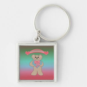 Teddybear with Hearts Keychain