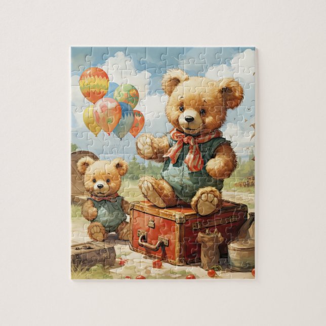 Teddy's Adventure Awaits with Our Cute Bear Puzzle (Vertical)
