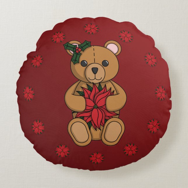 Teddy's Gift Round Coussin (Devant)