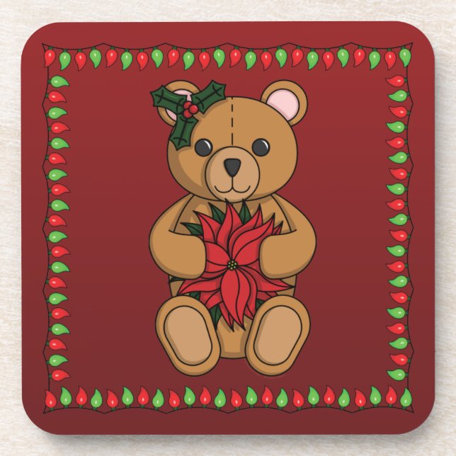 Teddy's Gift Square Coaster (Front)