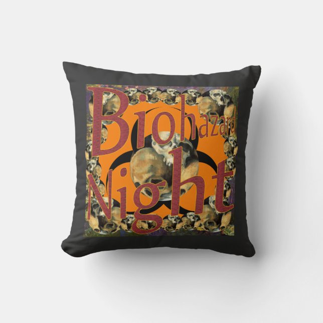 Ted's Pagan Tiki Shack Bar Enoteca Biohazard Night Throw Pillow (Front)