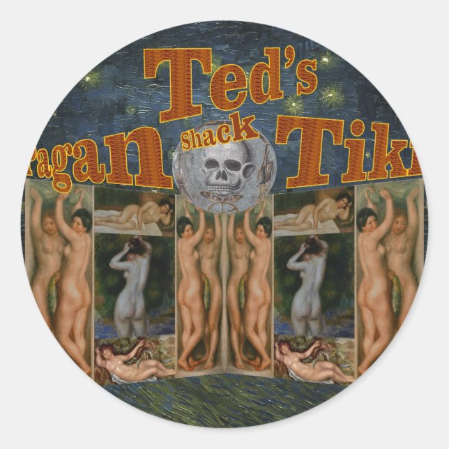 Ted's Pagan Tiki Shack Classic Round Sticker (Front)