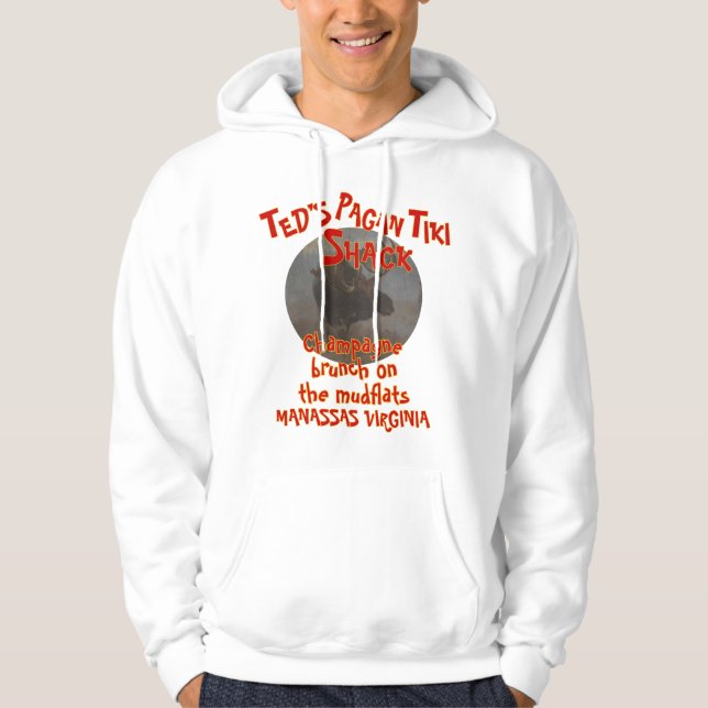 TED'S PAGAN TIKI SHACK MANASSAS VIRGINIA HOODIE (Front)