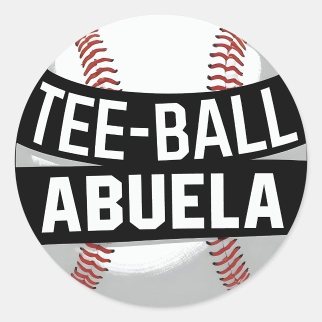 Tee-Ball Abuela Latina Teeball Grandma Classic Round Sticker (Front)