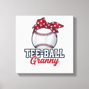 Tee Ball Granny Baseball Bow Vintage Shirt_1 Canvas Print