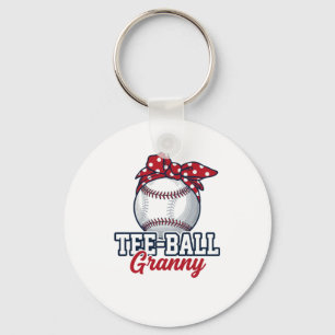 Tee Ball Granny Baseball Bow Vintage Shirt_1 Keychain