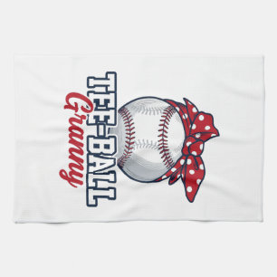 Tee Ball Granny Baseball Bow Vintage Shirt_1 Kitchen Towel