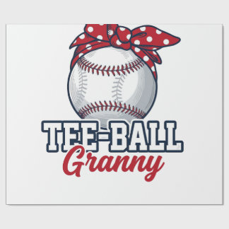 Tee Ball Granny Baseball Bow Vintage Shirt_1 Wrapping Paper