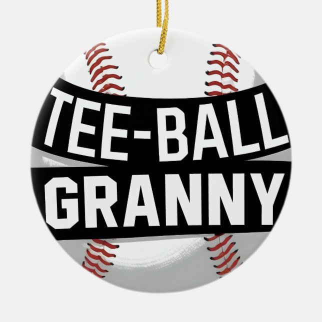 Tee-Ball Granny Teeball Grandma Ceramic Ornament (Front)