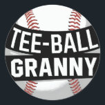 Tee-Ball Granny Teeball Grandma Classic Round Sticker<br><div class="desc">A cool tee-ball Grandma design t-ball Matching Family for any grandmother who enjoys watching her grandchildren play tee-ball,  for christmas,  mother´s day or birthday,  or other occasions.</div>
