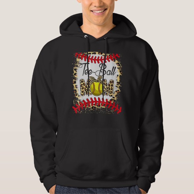 Tee Ball Mom Softball Leopard Bleached Mother's Da (Front)