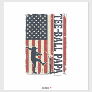 Tee Ball Papa American Flag Vintage Shirt Design_1