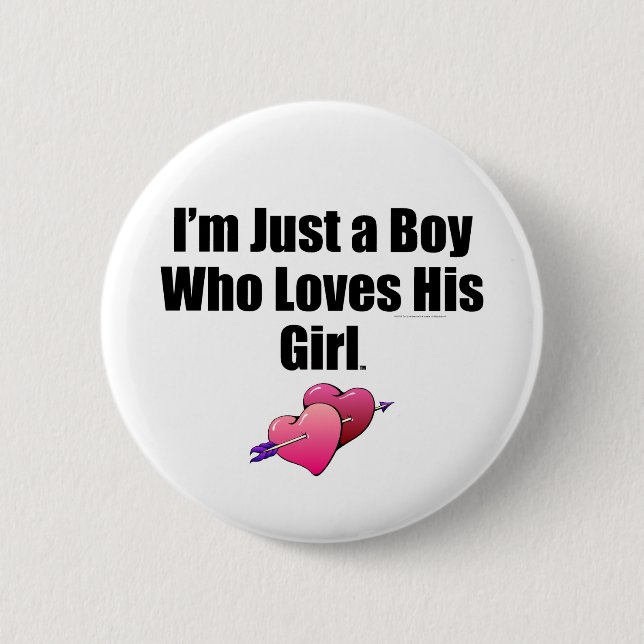 TEE Boy Loves His Girl 2 Inch Round Button (Front)