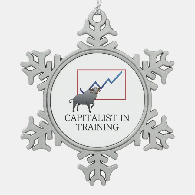 TEE Capitalist in Training Snowflake Pewter Christmas Ornament (Front)