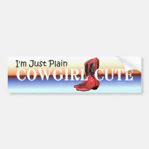 TEE Cowgirl Cute Bumper Sticker