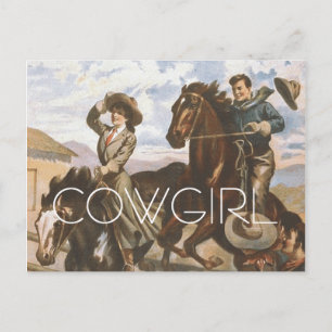 TEE Cowgirl Old School Postcard