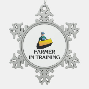 TEE Farmer in Training Snowflake Pewter Christmas Ornament