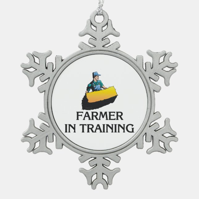 TEE Farmer in Training Snowflake Pewter Christmas Ornament (Front)