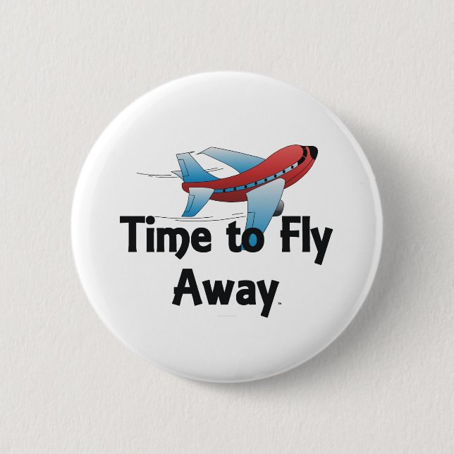 TEE Fly Away 2 Inch Round Button (Front)