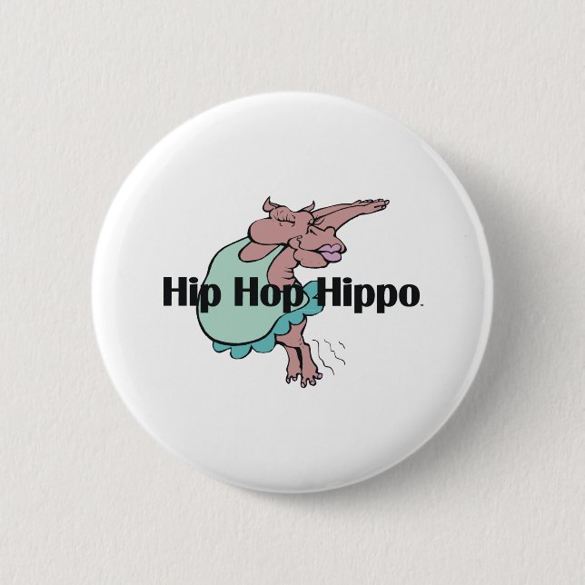 TEE Hip Hip Hippo 2 Inch Round Button (Front)