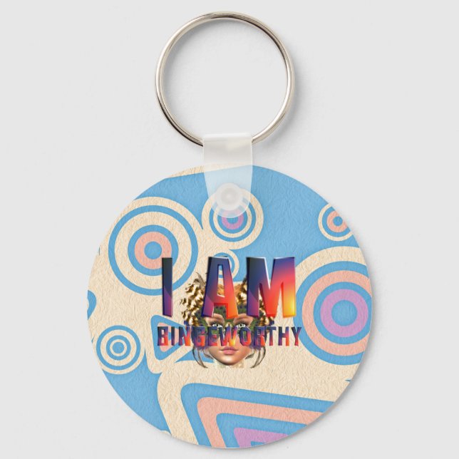 TEE I Am Bingeworthy Keychain (Front)