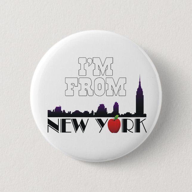 TEE I'm From New York 2 Inch Round Button (Front)