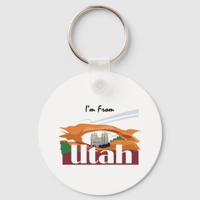 TEE I'm From Utah Keychain (Front)