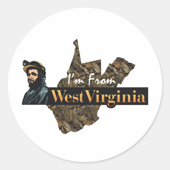 TEE I'm From West Virginia Classic Round Sticker (Front)