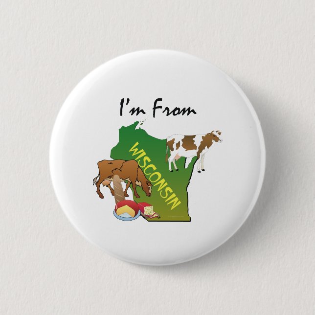 TEE I'm From Wisconsin 2 Inch Round Button (Front)
