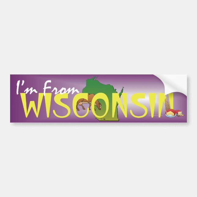 TEE I'm From Wisconsin Bumper Sticker (Front)