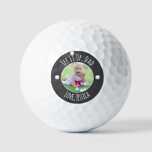 Tee It Up Dad Custom Photo Golf Balls (Front)