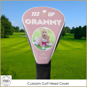Tee It Up Grammy Custom Photo Pink Golf Head Cover