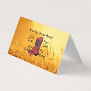 TEE Kick Up Those Boots Business Card