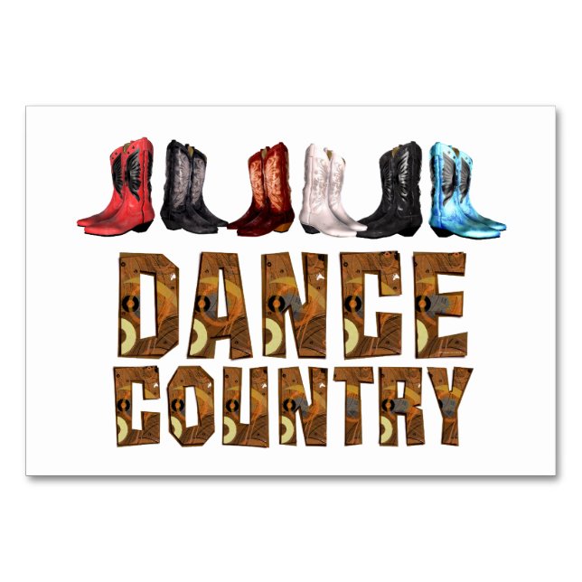 TEE Line Dance Country Table Number (Front)