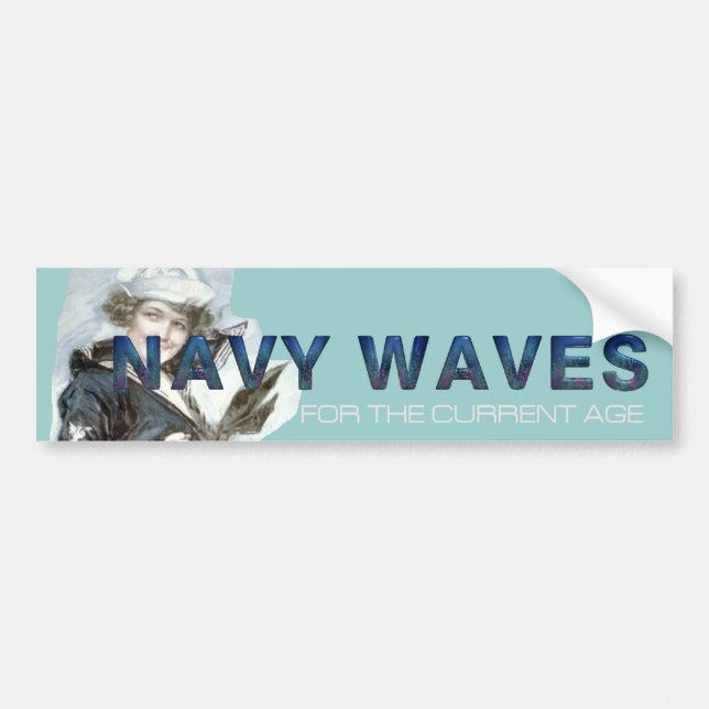 TEE Navy Waves Bumper Sticker (Front)
