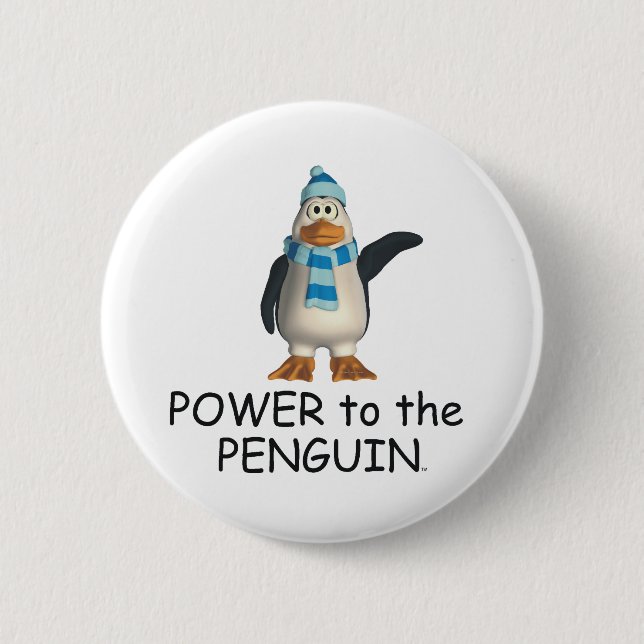 TEE Power to the Penguin 2 Inch Round Button (Front)