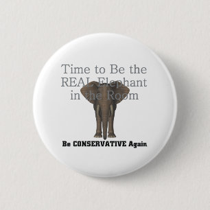 TEE Real Elephant 2 Inch Round Button