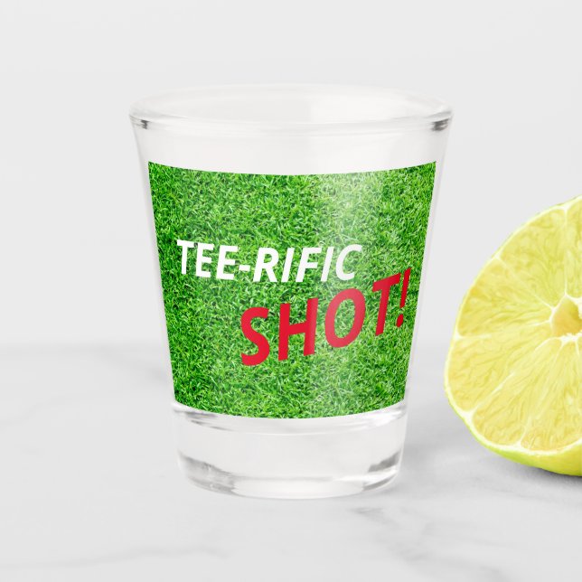 Tee-rific Shot Golf Lover Celebration Party Shot Glass (Front)