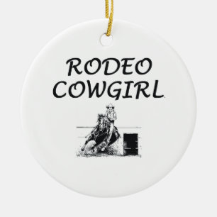 TEE Rodeo Cowgirl Ceramic Ornament