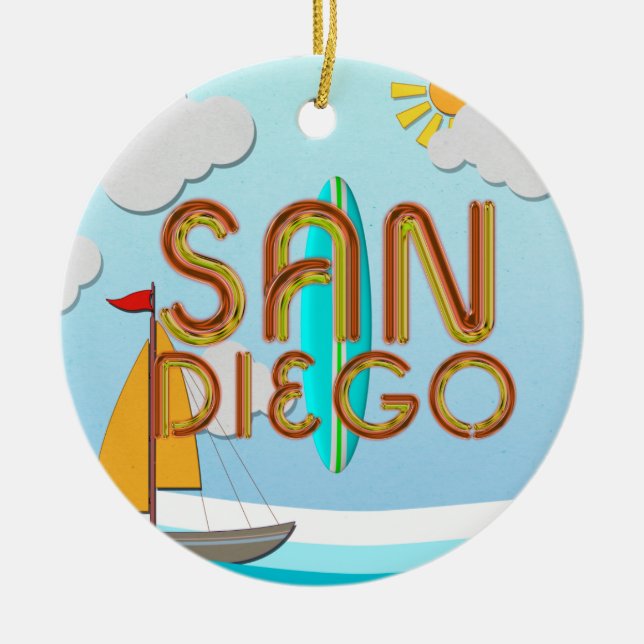 TEE San Diego Ceramic Ornament (Front)