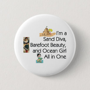 TEE Sand Diva 2 Inch Round Button