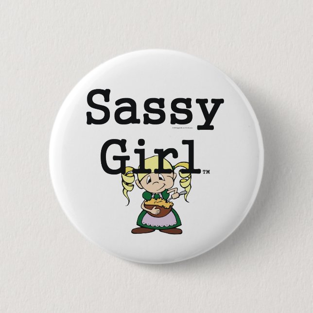 TEE Sassy Girl 2 Inch Round Button (Front)