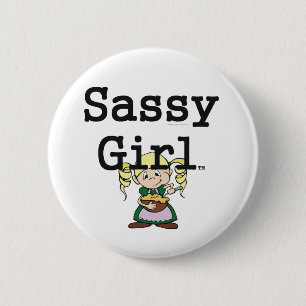 TEE Sassy Girl 2 Inch Round Button