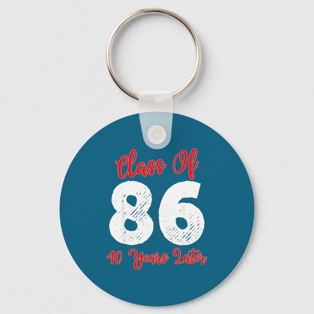 Tee Shirt Class 1986 40th Reunion High Keychain (Front)