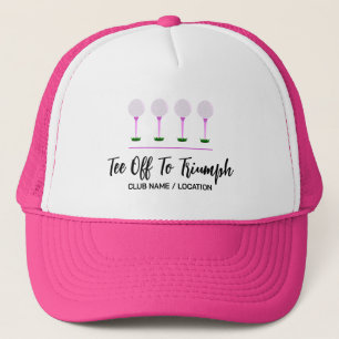 Tee - shirt de golf rose femme Casquette de golf