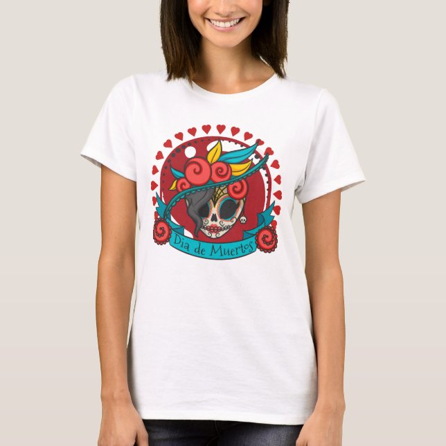 Tee shirt Femme Blanc Manches Longues Halloween (Front)